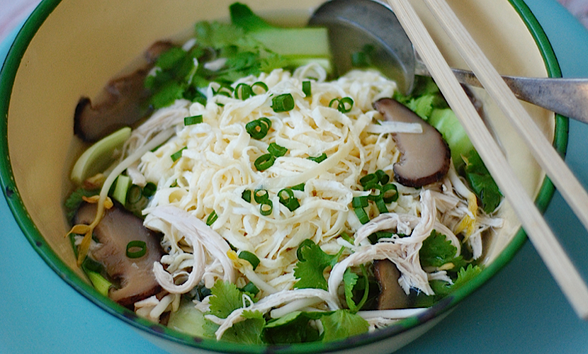 Chinese Chicken, Mushroom & Egg Noodle Soup – Celebrity Slim