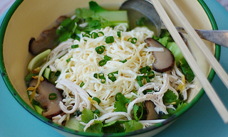 Chinese Chicken, Mushroom & Egg Noodle Soup