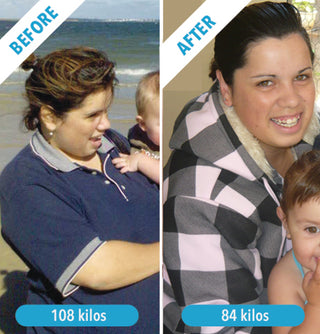 Amy lost 24kg with Celebrity Slim*