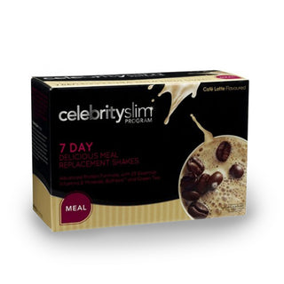 A box of Celebrity Slim 7 Day Delicious Meal Replacement Shake Cafe Latte