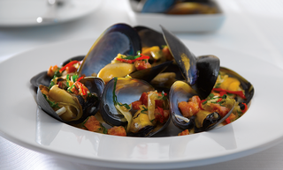 Steamed White Wine and Chorizo Mussels